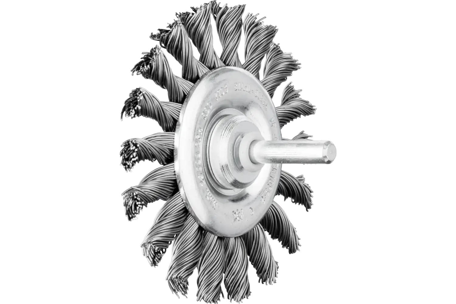 Picture of Pferd Mounted Knot Wheel Brush 3" Dia. .020 Carbon Steel 1/4" Shank